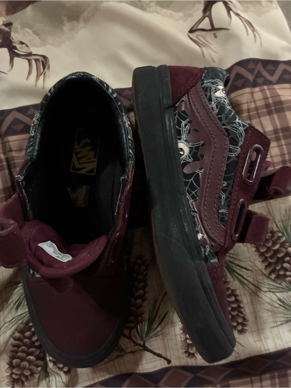 Vans Kids' Burgundy Spider Web Skate Shoe